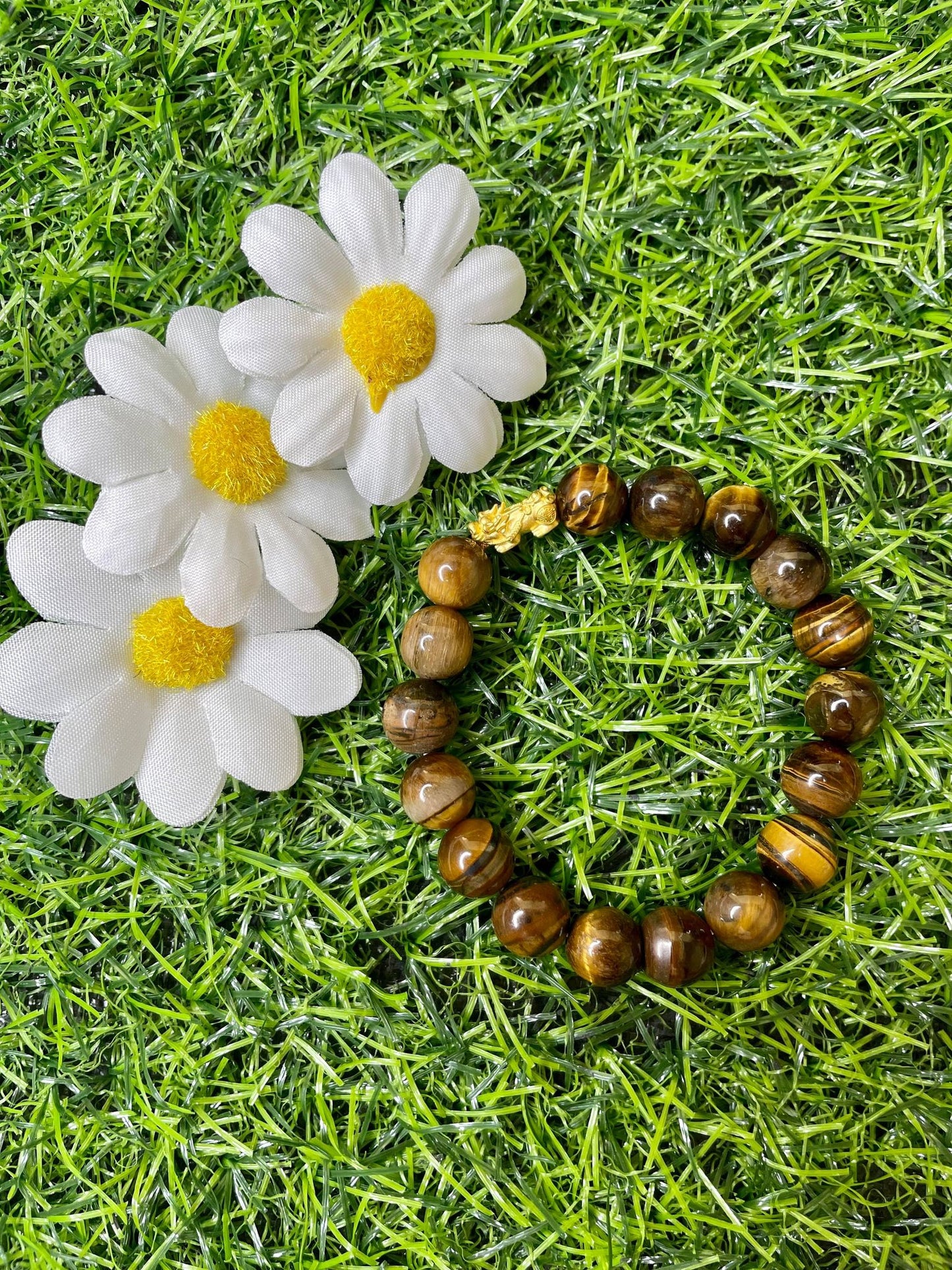 Tiger's Eye in Pure 24k Pi Yao (Pi Xiu) Bracelet