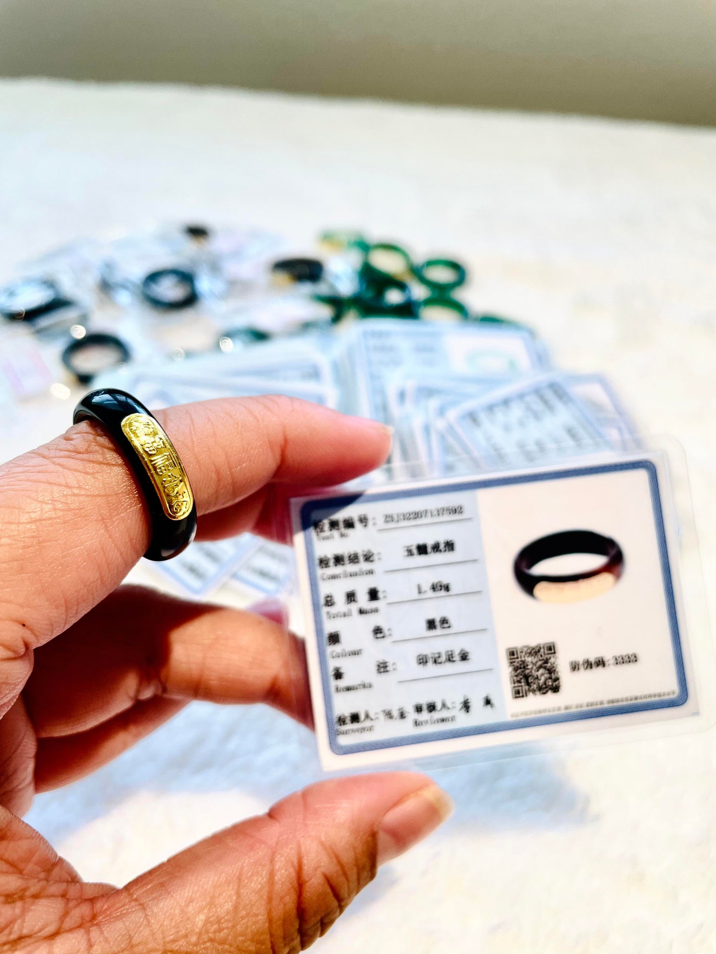 24k Pi Yao Agate Jade Ring with Certificate