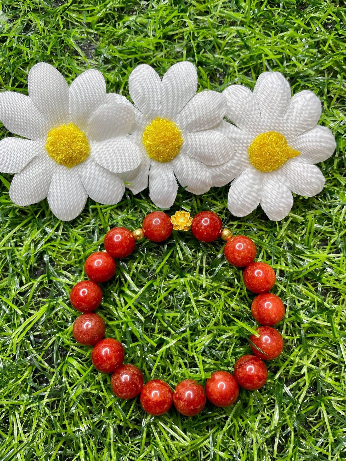 Red Coral in Pure 24K Pi Yao (Pi Xiu) Gold Bracelet