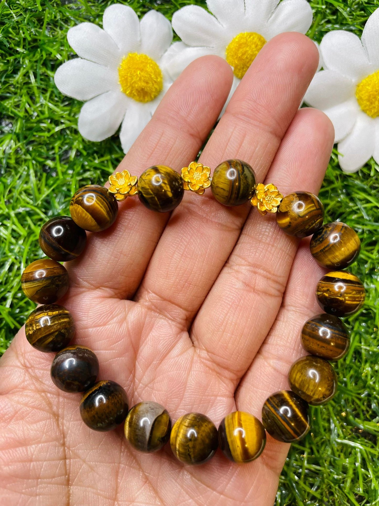 Tiger's Eye in Pure 24k Pi Yao (Pi Xiu) Bracelet