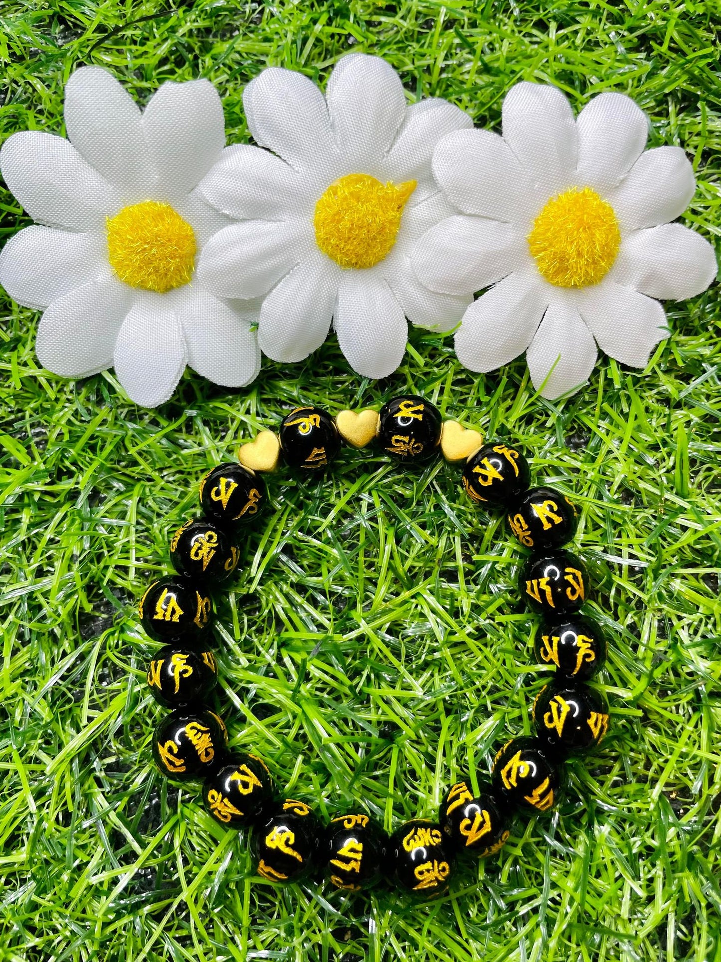 Real 24 karat Pi Yao Gold in Black Obsidian Bracelet