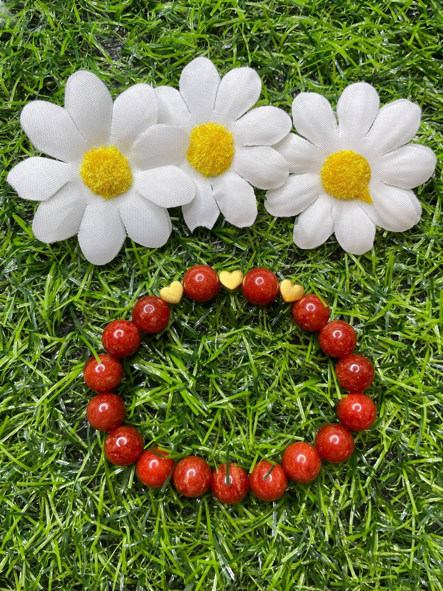 Red Coral in Pure 24K Pi Yao (Pi Xiu) Gold Bracelet