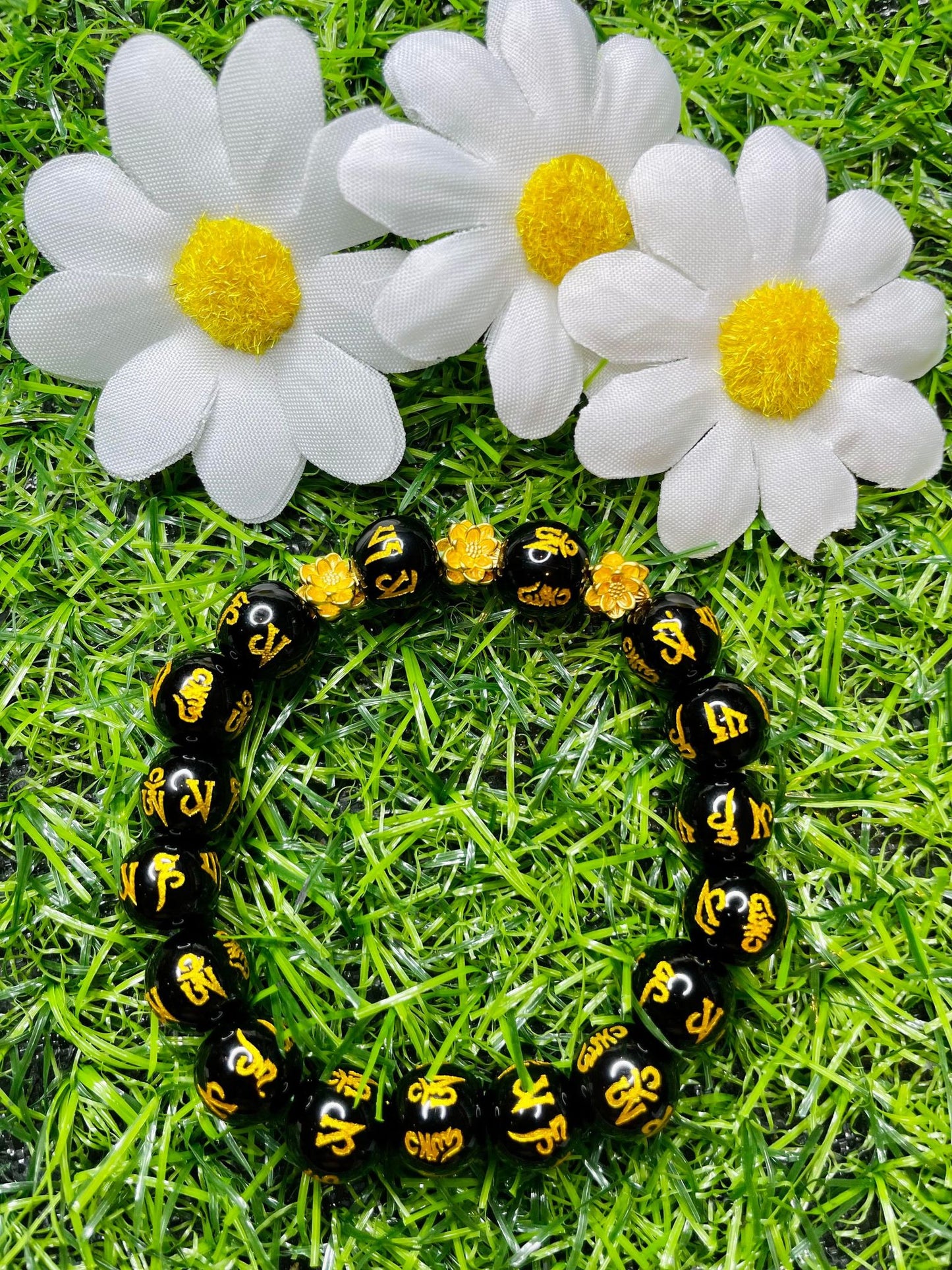 Real 24 karat Pi Yao Gold in Black Obsidian Bracelet