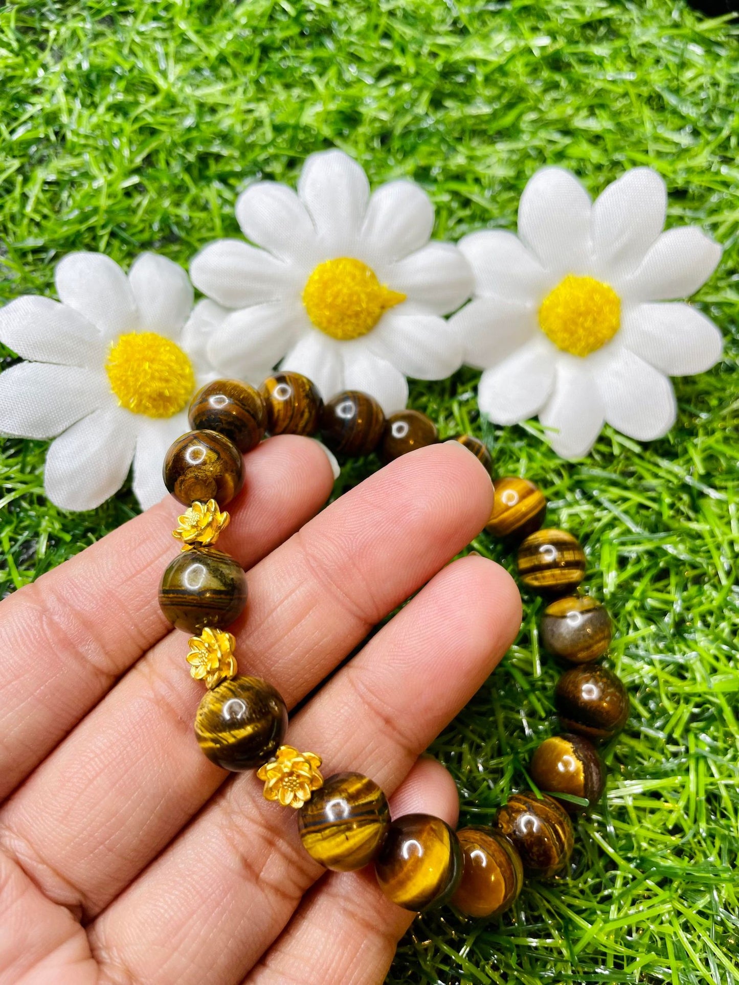 Tiger's Eye in Pure 24k Pi Yao (Pi Xiu) Bracelet