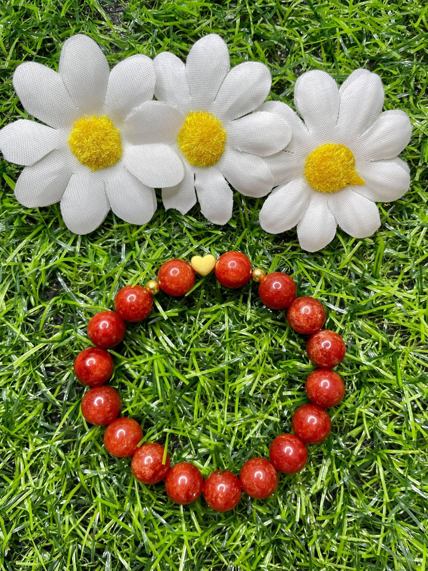Red Coral in Pure 24K Pi Yao (Pi Xiu) Gold Bracelet