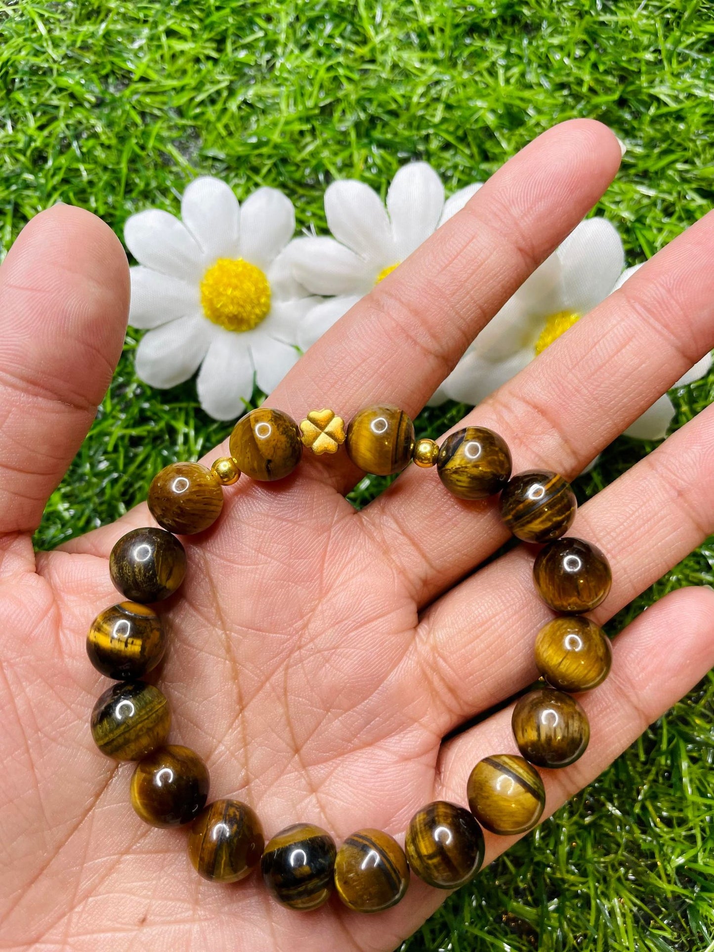 Tiger's Eye in Pure 24k Pi Yao (Pi Xiu) Bracelet