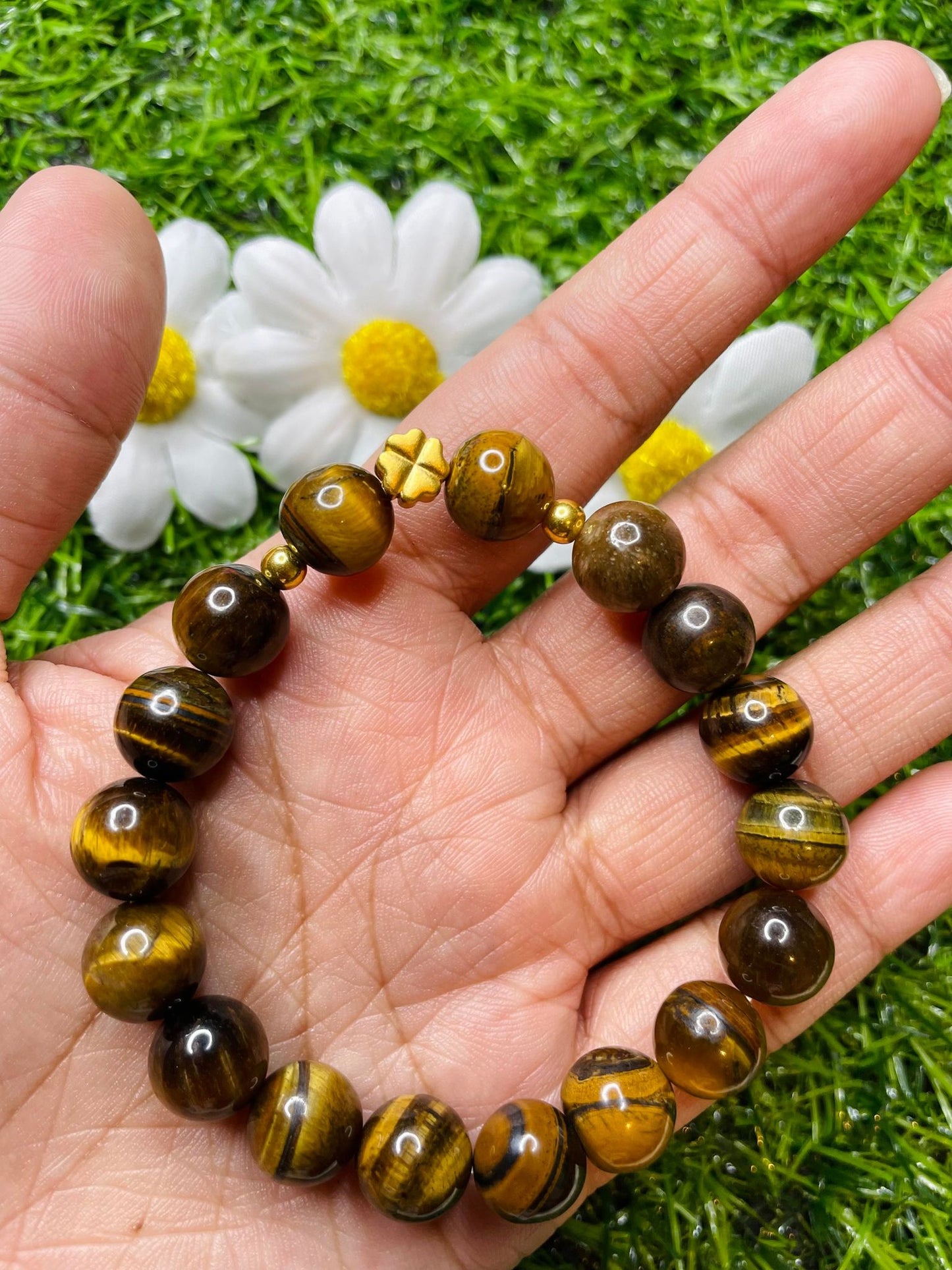 Tiger's Eye in Pure 24k Pi Yao (Pi Xiu) Bracelet