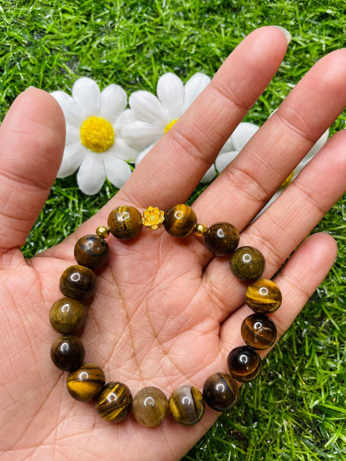 Tiger's Eye in Pure 24k Pi Yao (Pi Xiu) Bracelet